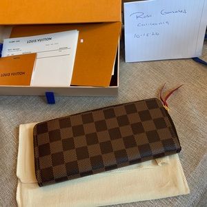Louis Vuitton Clemence Wallet with red interior